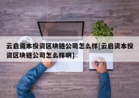 云启资本投资区块链公司怎么样[云启资本投资区块链公司怎么样啊]