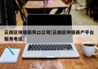 云南区块链新风口公司[云南区块链商户平台服务电话]